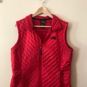 Red North Face Thermoball Vest